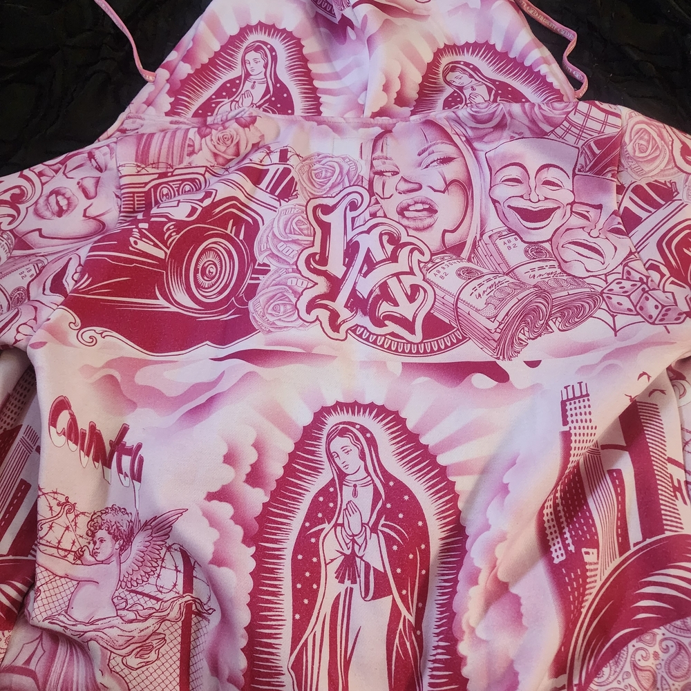 Pink Graphic Teddy Jacket